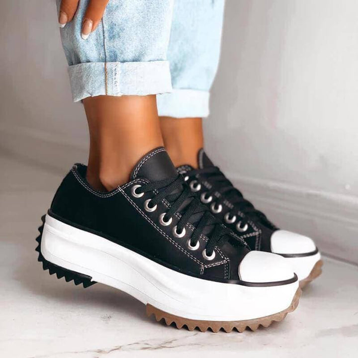 Stylish Platform Sneakers for Women - Arlette-Black-2.5-The Livary