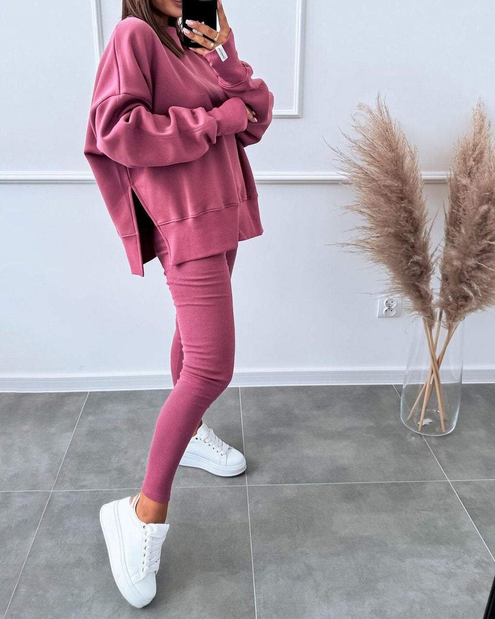 Comfortable Ladies Loungewear Set - Mila-Pink-S-The Livary