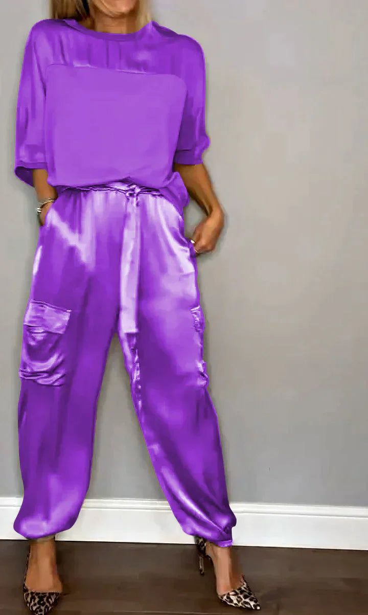 Stylish & Airy Women's Satin Jumpsuit for Special Occasions – Yasmina-Purple-S-The Livary