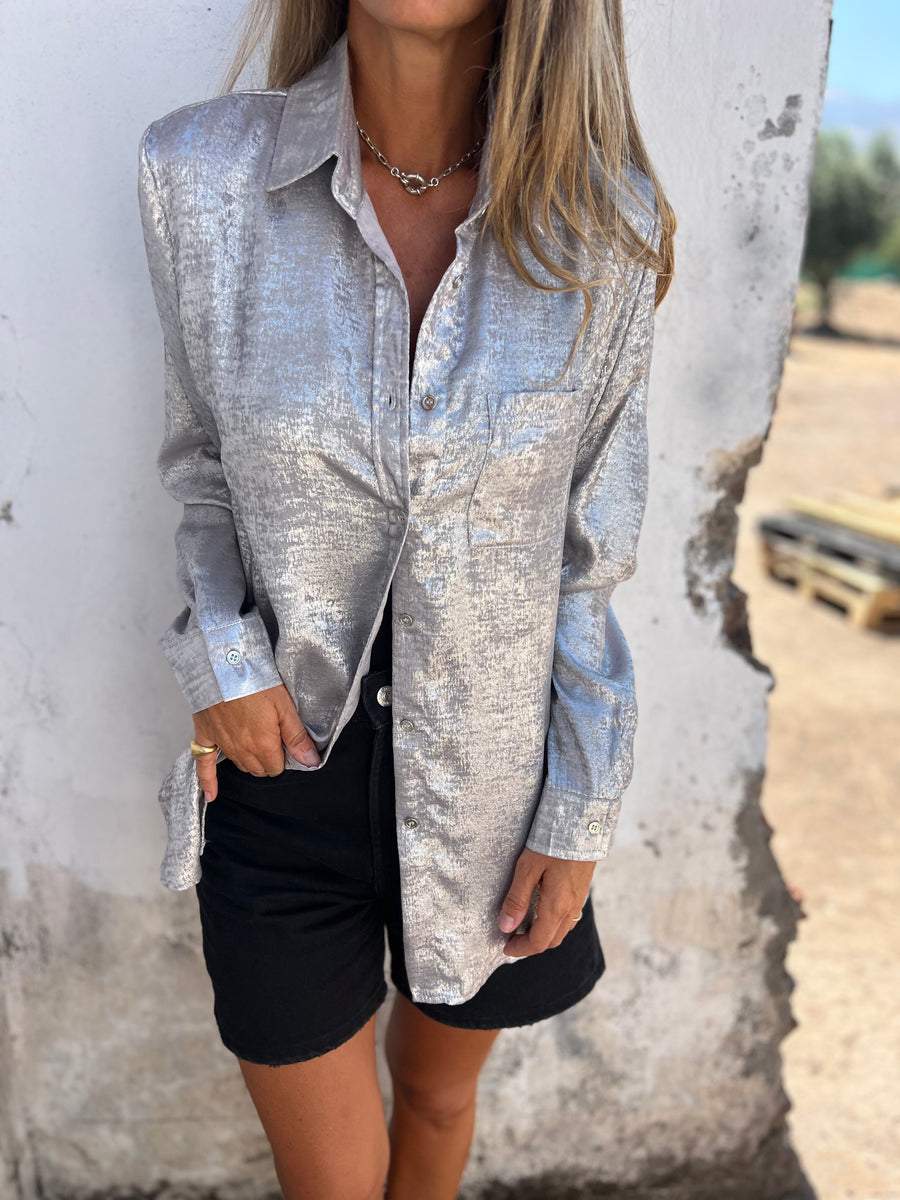Trendy Ladies Blouse - Evelyn-Silver-S-The Livary