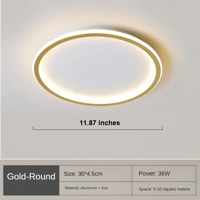 Scandinavian Round Ceiling Lamp - AuroraSphere