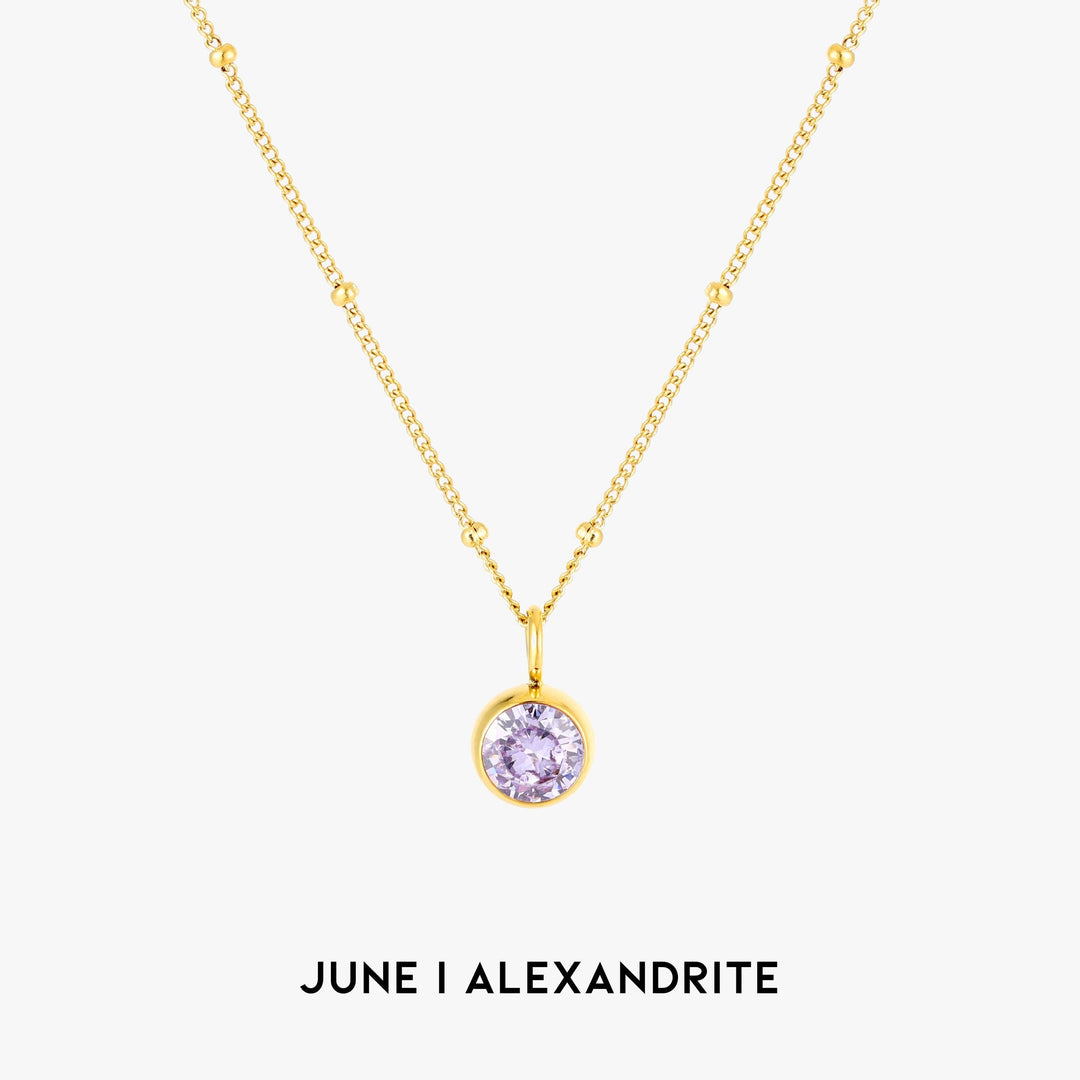 Birthstone Necklace - Aurora-June | Alexandrite-Gold-The Livary