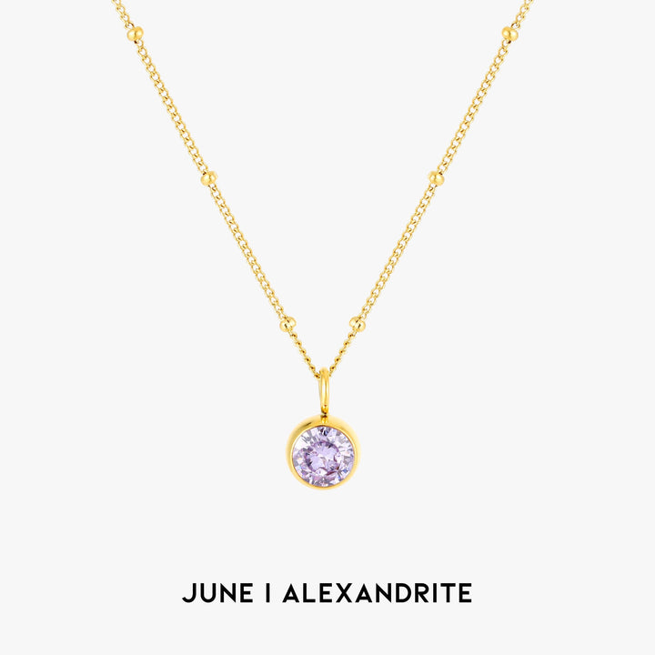 Birthstone Necklace - Aurora-June | Alexandrite-Gold-The Livary