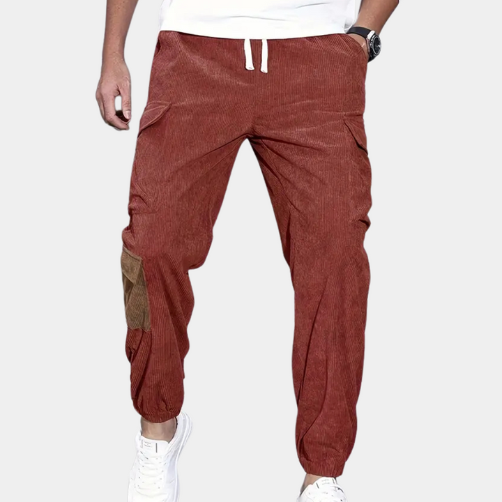 Casual Baggy Cargo Trousers for Men - Zane-Red-XS-The Livary