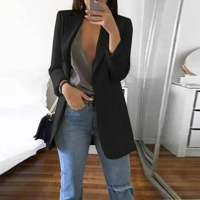 Stylish Elegant Streetwear Blazer - Serena-Black-S-The Livary