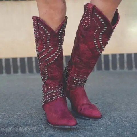 Orthopaedic High Boots for Women - Selena-Wine red-2-The Livary