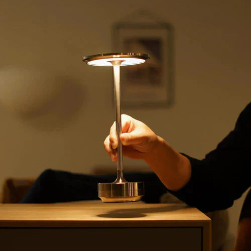 Wireless USB Rechargeable Design Table Lamp - GlowBeam-Gold-The Livary