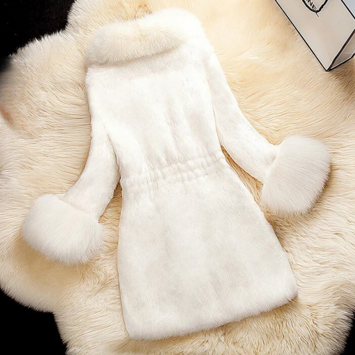 Sarabell - Trendy Coat with Faux Fur for Women-Black-XS-The Livary