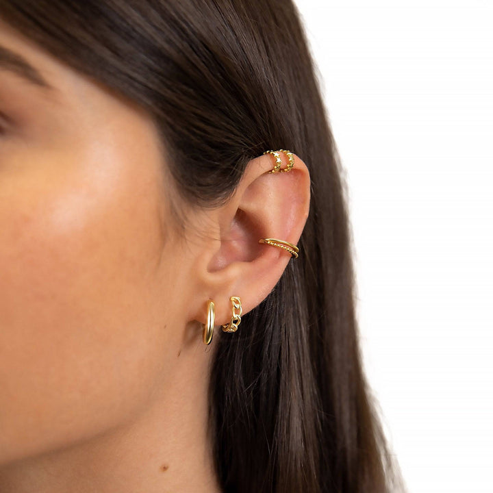 Chain-Shaped Earrings - Noa-Silver-The Livary