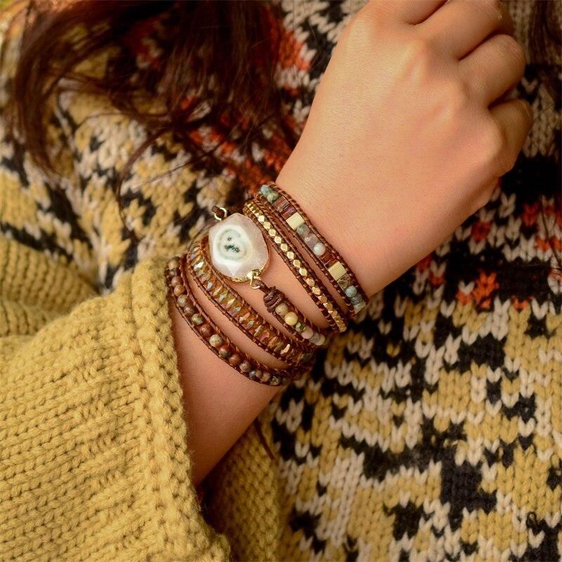 Agate Moonlight Wrap Bracelet - Lunara-The Livary