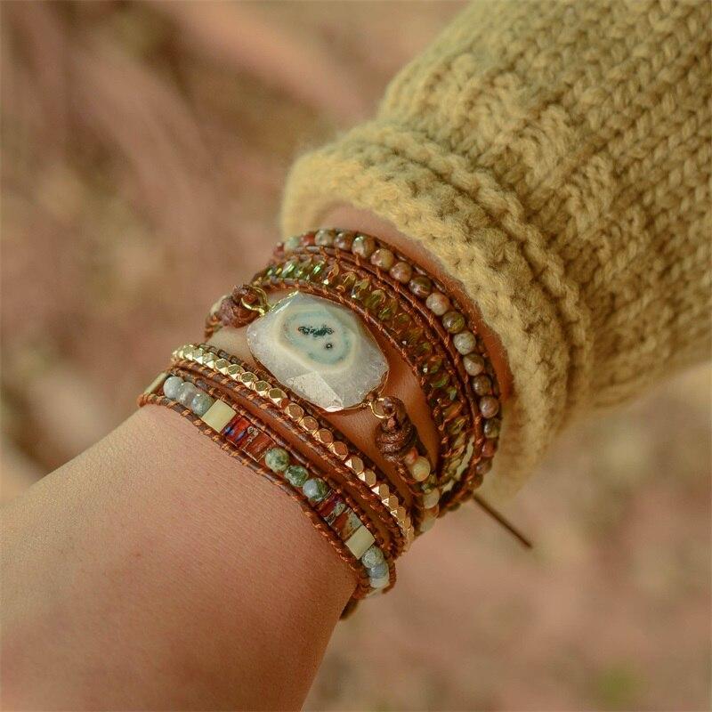 Agate Moonlight Wrap Bracelet - Lunara-The Livary