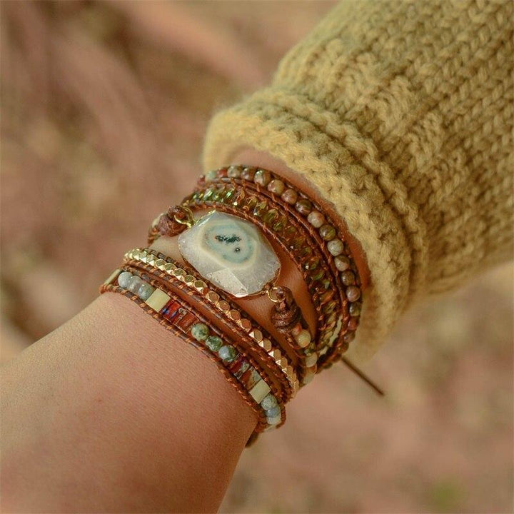 Agate Moonlight Wrap Bracelet - Lunara-The Livary