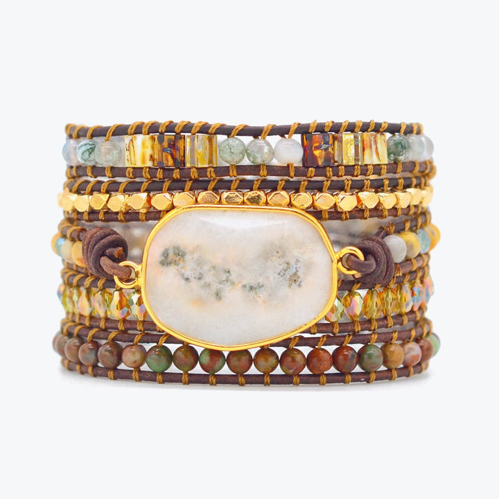 Agate Moonlight Wrap Bracelet - Lunara-The Livary