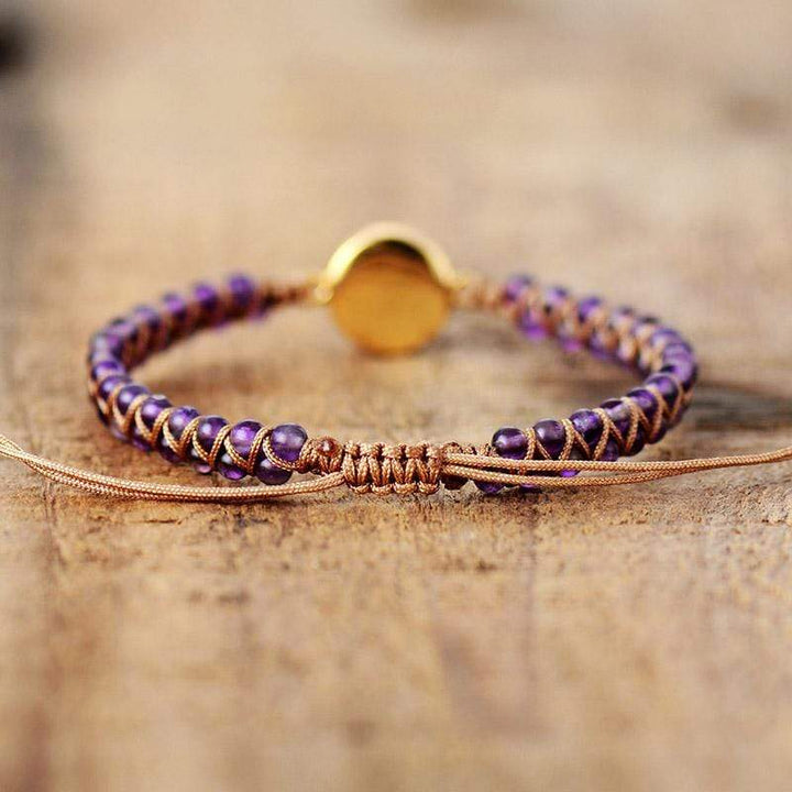 Amethyst-Opal Yoga Bracelet - Aurielle-Purple-The Livary