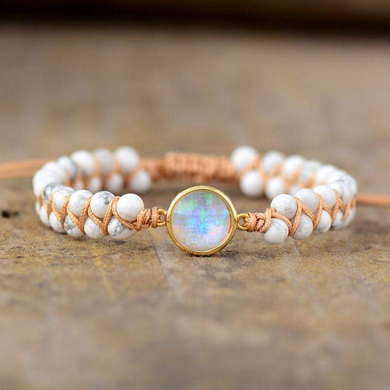 Amethyst-Opal Yoga Bracelet - Aurielle-White-The Livary