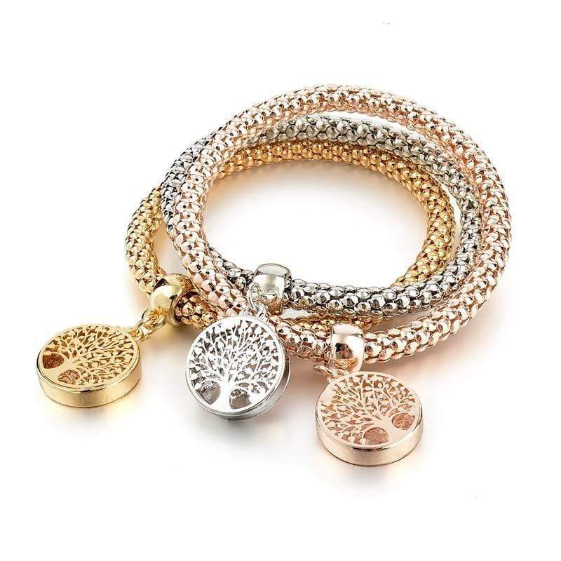 Tree of Life Bracelet Set (3-piece) - Liora-Round-The Livary