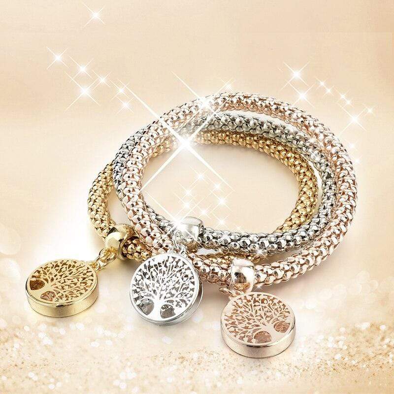 Tree of Life Bracelet Set (3-piece) - Liora-Round-The Livary