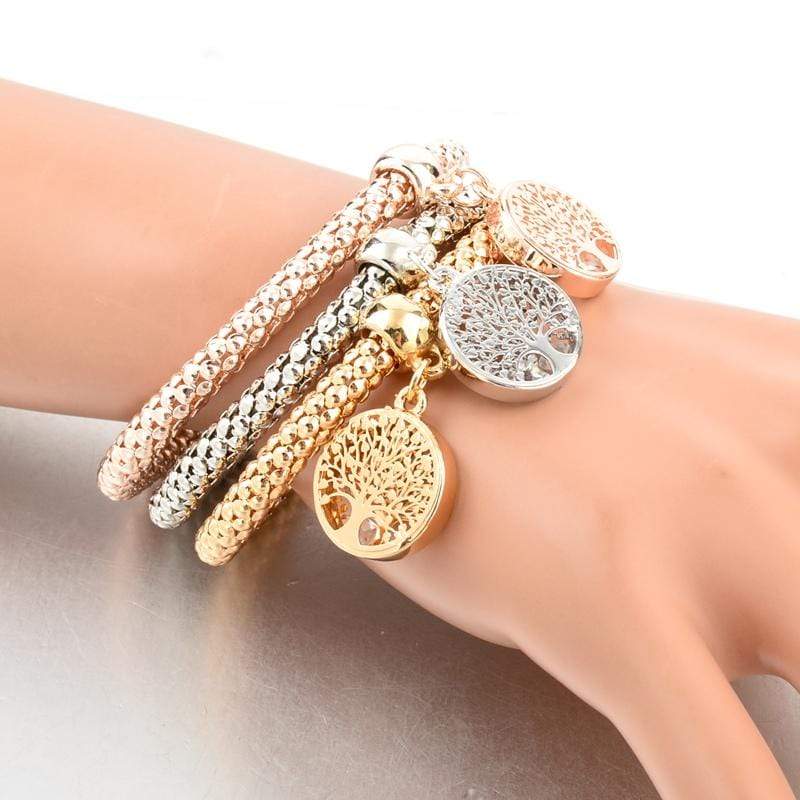 Tree of Life Bracelet Set (3-piece) - Liora-Round-The Livary