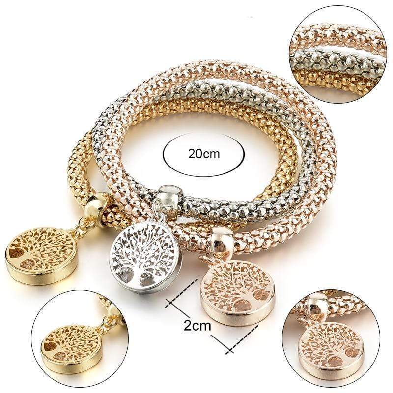 Tree of Life Bracelet Set (3-piece) - Liora-Round-The Livary