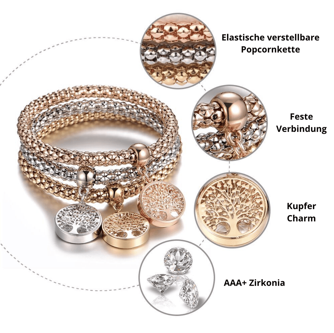 Tree of Life Bracelet Set (3-piece) - Liora-Round-The Livary