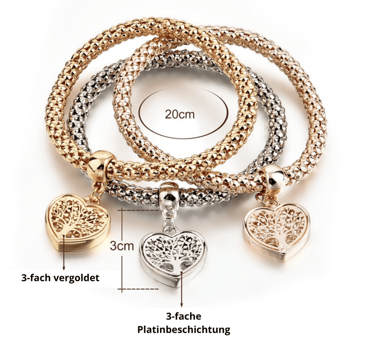 Tree of Life Bracelet Set (3-piece) - Liora-Round-The Livary