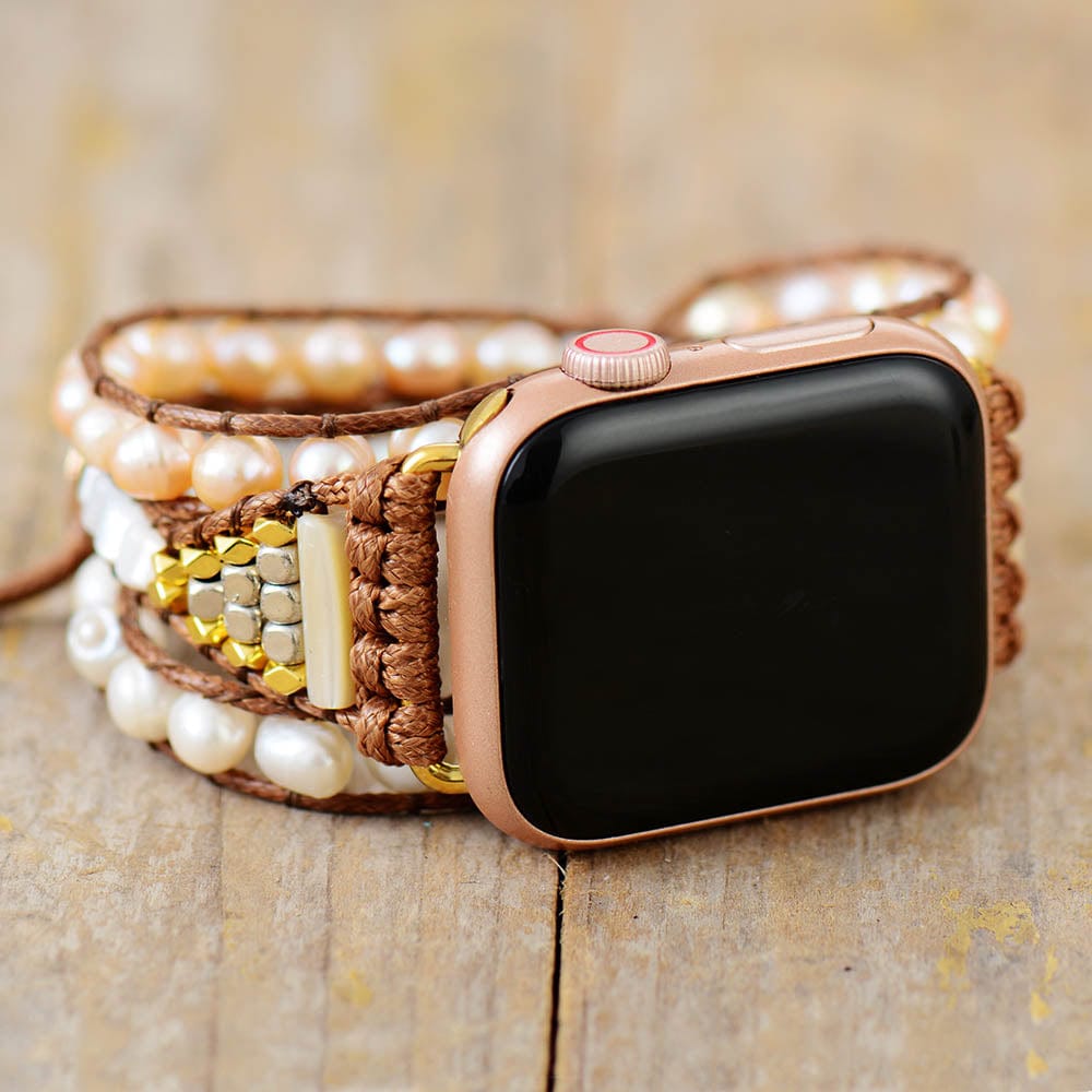 Sweetwater Pearl Apple Watch Wrap Band - Elvianne-50cm-The Livary