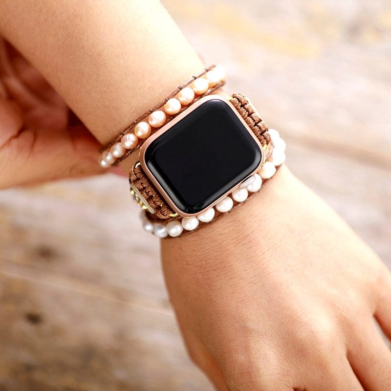 Sweetwater Pearl Apple Watch Wrap Band - Elvianne-50cm-The Livary
