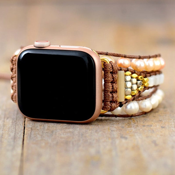 Sweetwater Pearl Apple Watch Wrap Band - Elvianne-50cm-The Livary