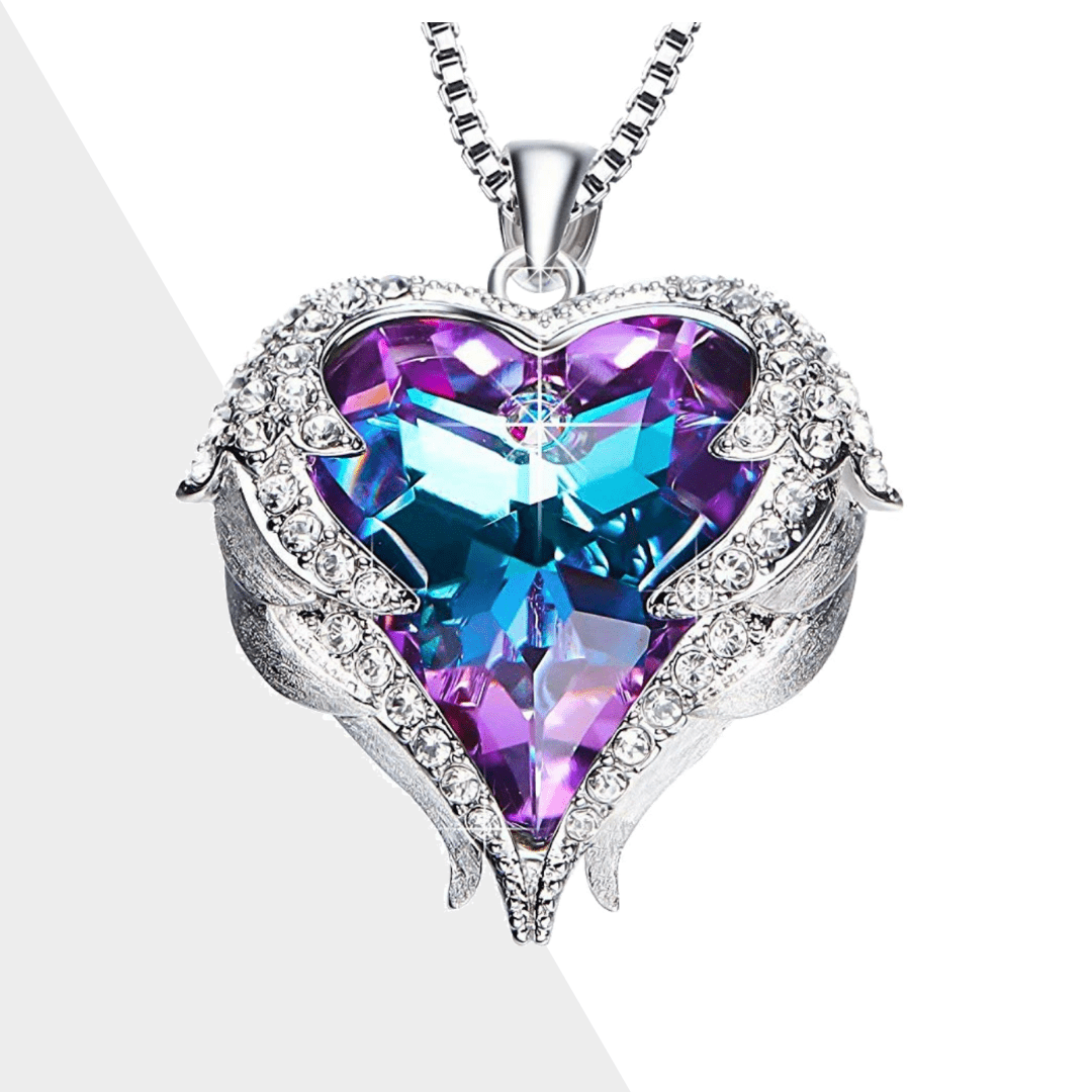 Angel Wing Necklace - Celestina-Purple-The Livary