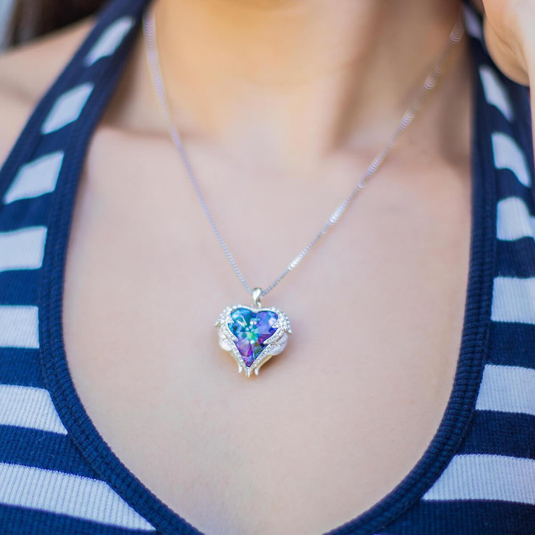 Angel Wing Necklace - Celestina-Purple-The Livary