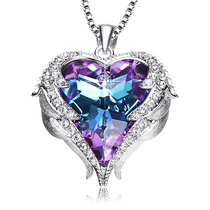 Angel Wing Necklace - Celestina-Purple-The Livary