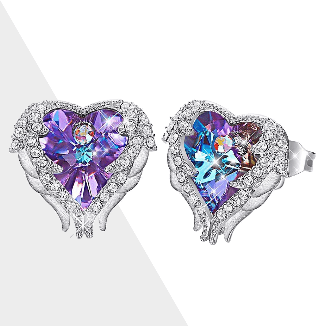 Angel Wing Earrings - Celina-Purple-The Livary