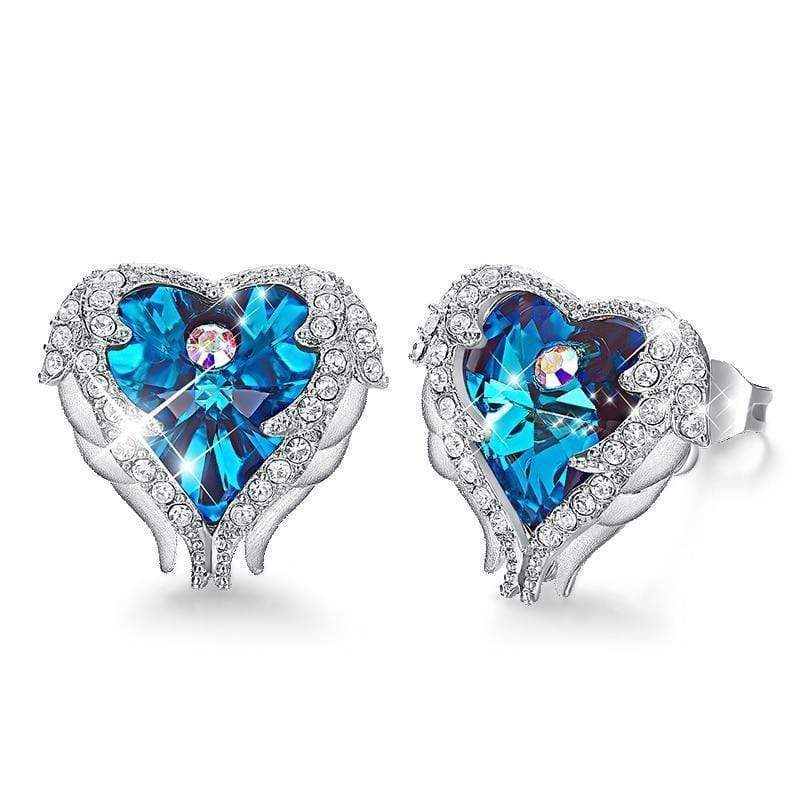 Angel Wing Earrings - Celina-Blue-The Livary