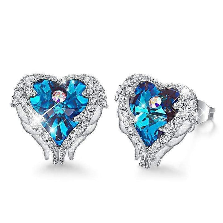 Angel Wing Earrings - Celina-Blue-The Livary