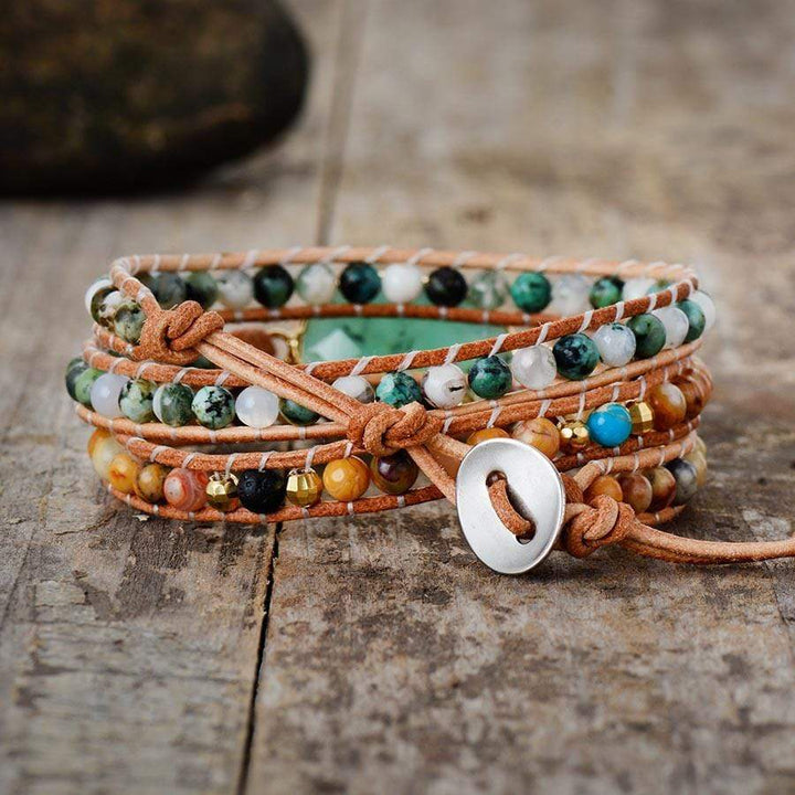 Calming Jade Wrap Bracelet - Elina-The Livary