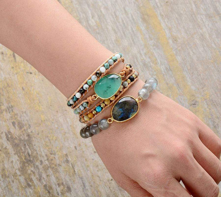 Calming Jade Wrap Bracelet - Elina-The Livary