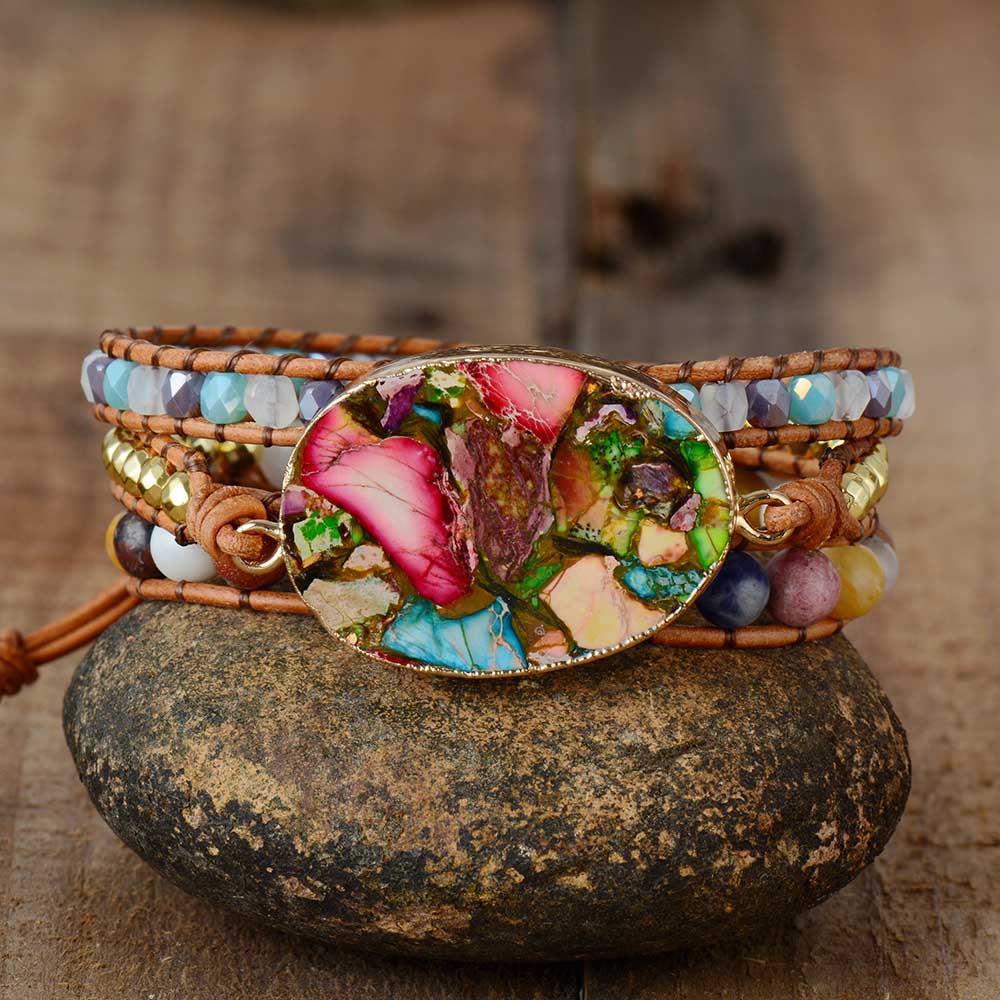 Goddesses Amazonite Wrap Bracelet - Aurora-The Livary