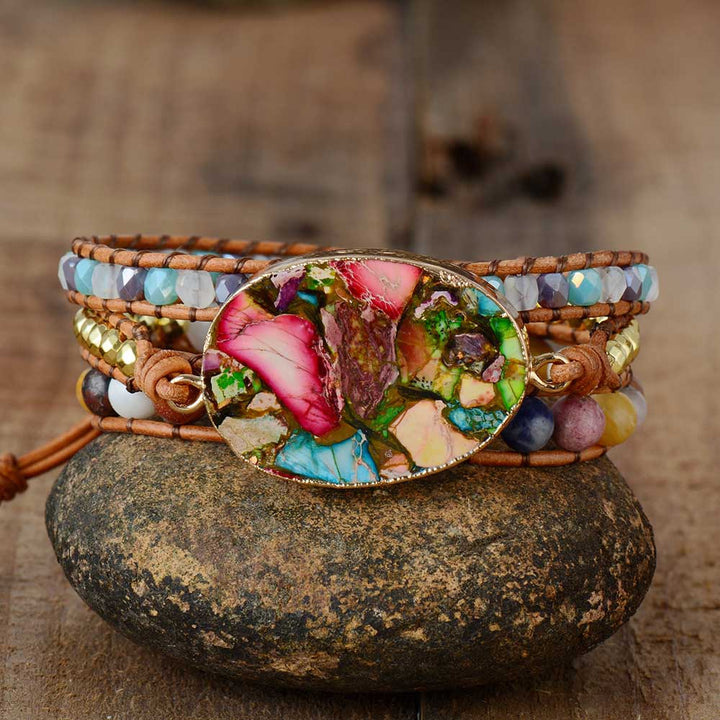 Goddesses Amazonite Wrap Bracelet - Aurora-The Livary