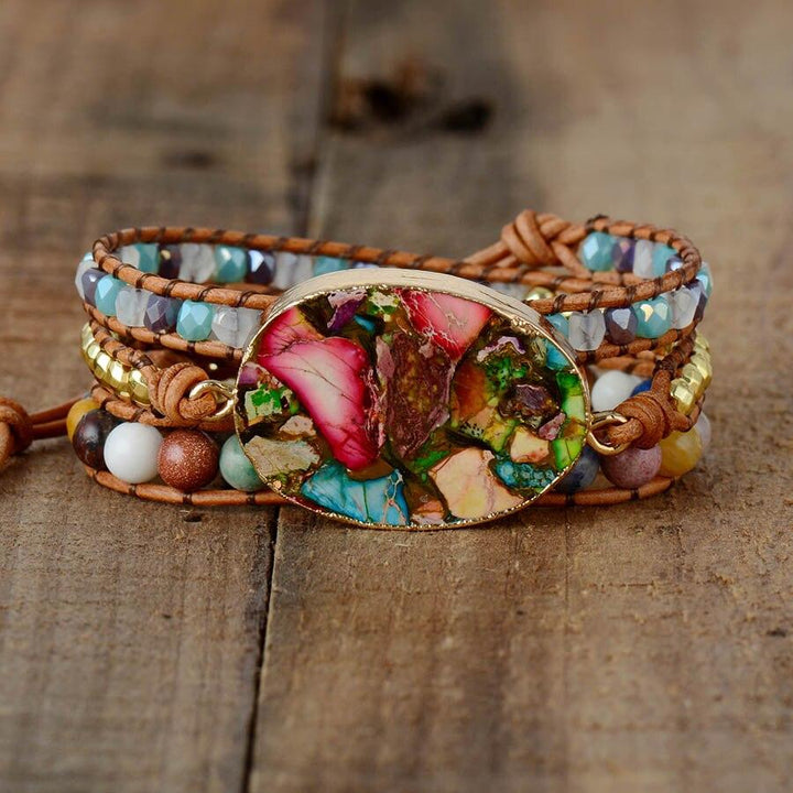 Goddesses Amazonite Wrap Bracelet - Aurora-The Livary