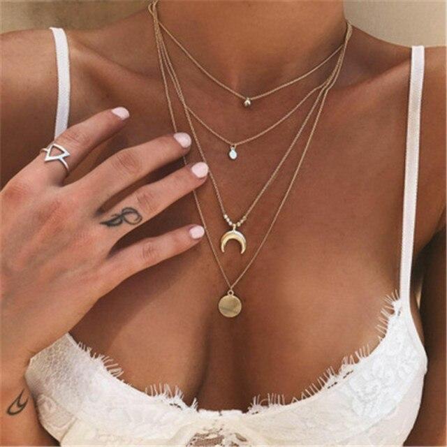 Half Moon Multilayer Necklace - Selania-The Livary