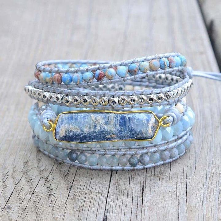 Healing Blue Topaz Wrap Bracelet - Aurina-The Livary