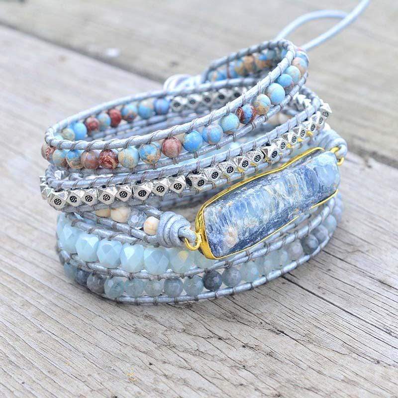 Healing Blue Topaz Wrap Bracelet - Aurina-The Livary