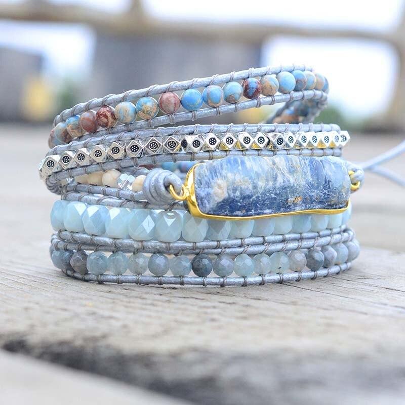 Healing Blue Topaz Wrap Bracelet - Aurina-The Livary