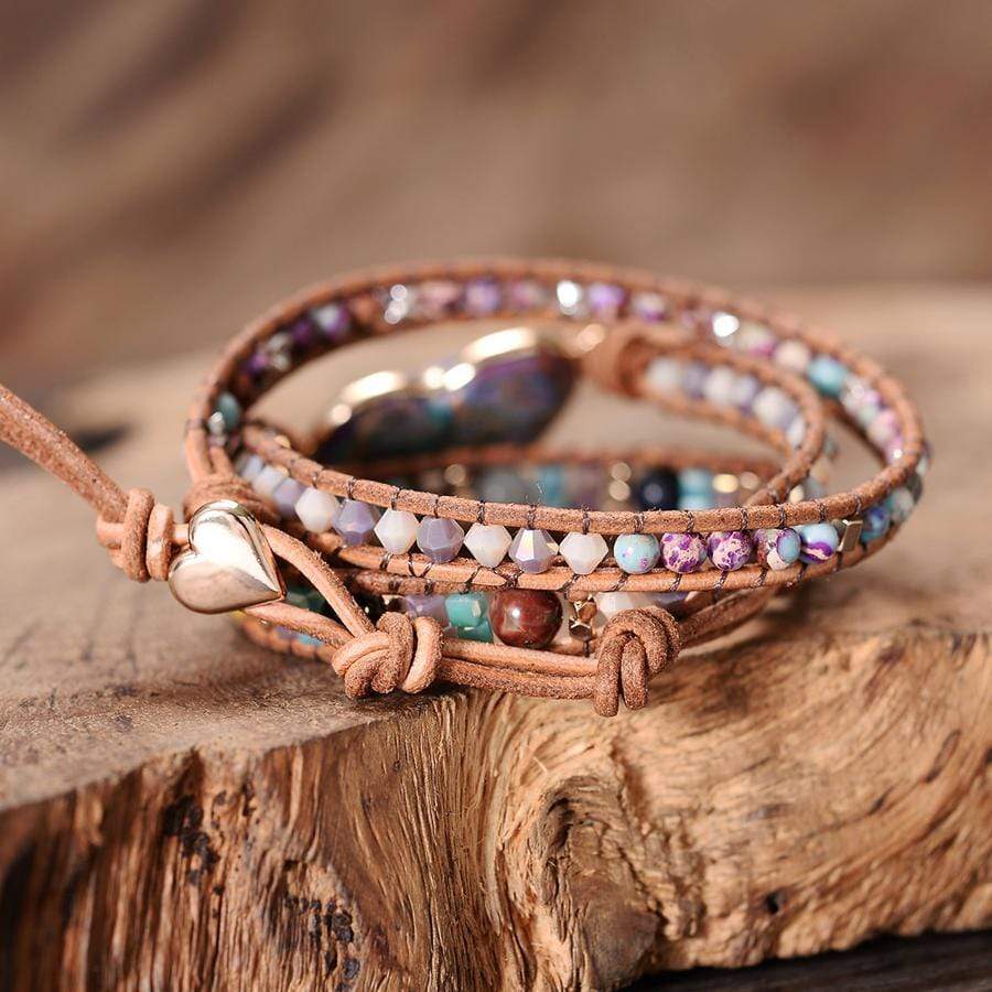 Healing Jasper Heart Wrap Bracelet - Amaris-The Livary