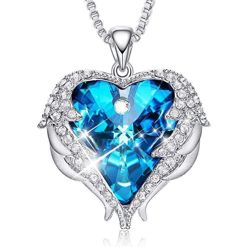 Angel Wing Necklace - Celestina-Blue-The Livary