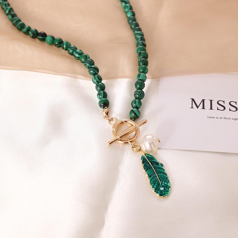 Malachite Natuuraura Necklace - Thalina-The Livary
