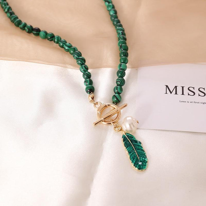 Malachite Natuuraura Necklace - Thalina-The Livary