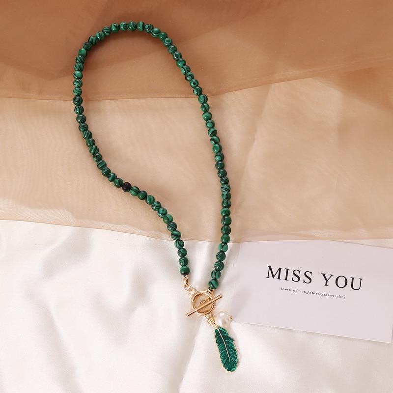 Malachite Natuuraura Necklace - Thalina-The Livary