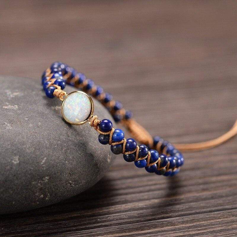 Amethyst-Opal Yoga Bracelet - Aurielle-Blue-The Livary