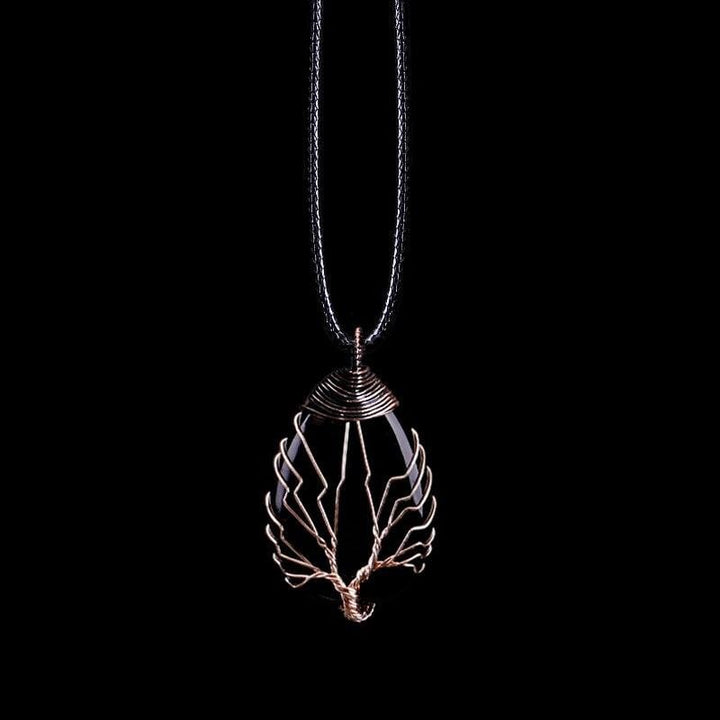 Black Obsidian Drop Necklace - Eryna-The Livary